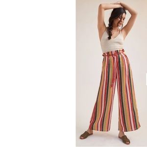 Anthropologie FARM Rio Augustine Wide Leg Pant Large Linen NWT